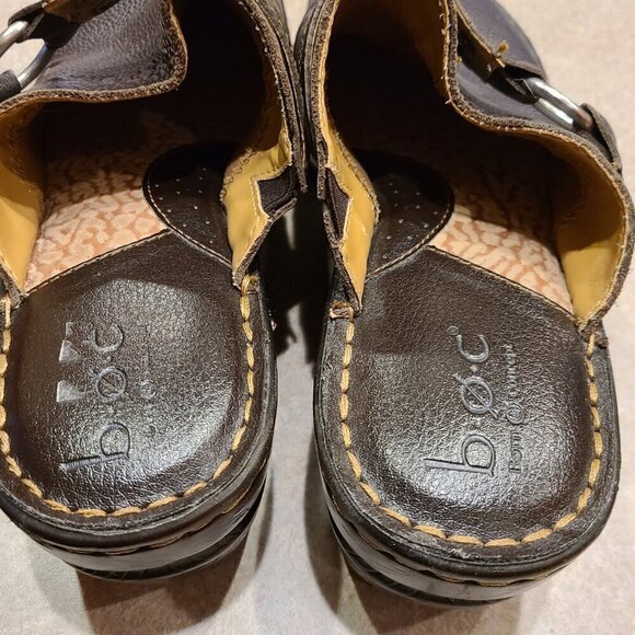 BOC Born Concept C31606 Brown Leather Slip On Clog Shoe Women Size US 10 EU 42 - Picture 10 of 11